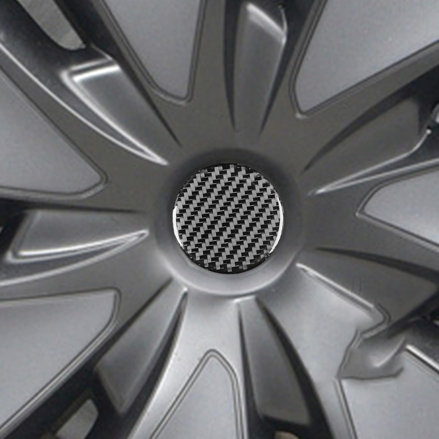 Tesla 2024 model 3 wheel center epoxy carbon fiber Decoration stickers (4 Pcs)