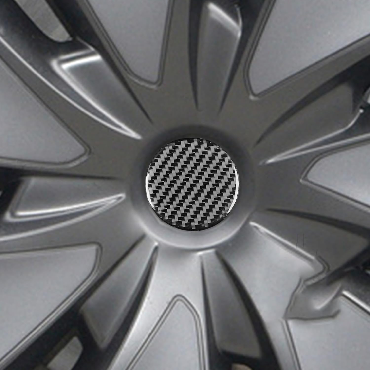 Tesla 2024 model 3 wheel center epoxy carbon fiber Decoration stickers (4 Pcs)