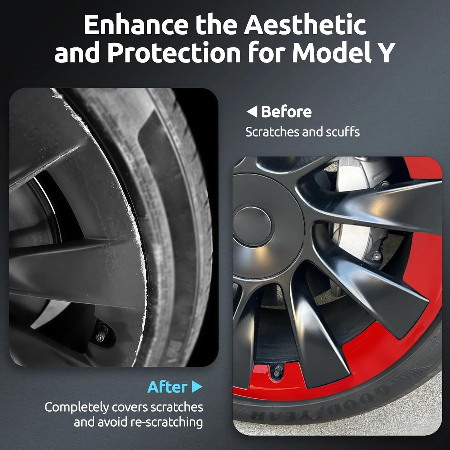 ABS PC RED Wheel Rim Protector Rim Guard for Tesla Model Y