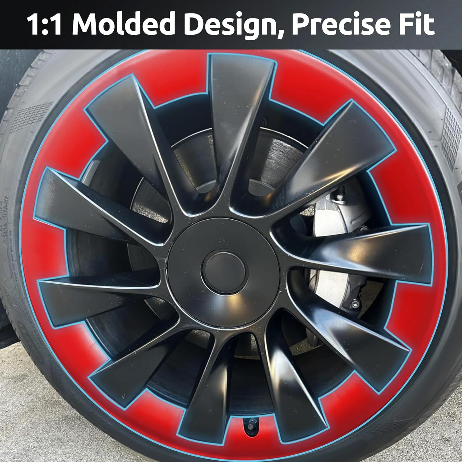 ABS PC RED Wheel Rim Protector Rim Guard for Tesla Model Y