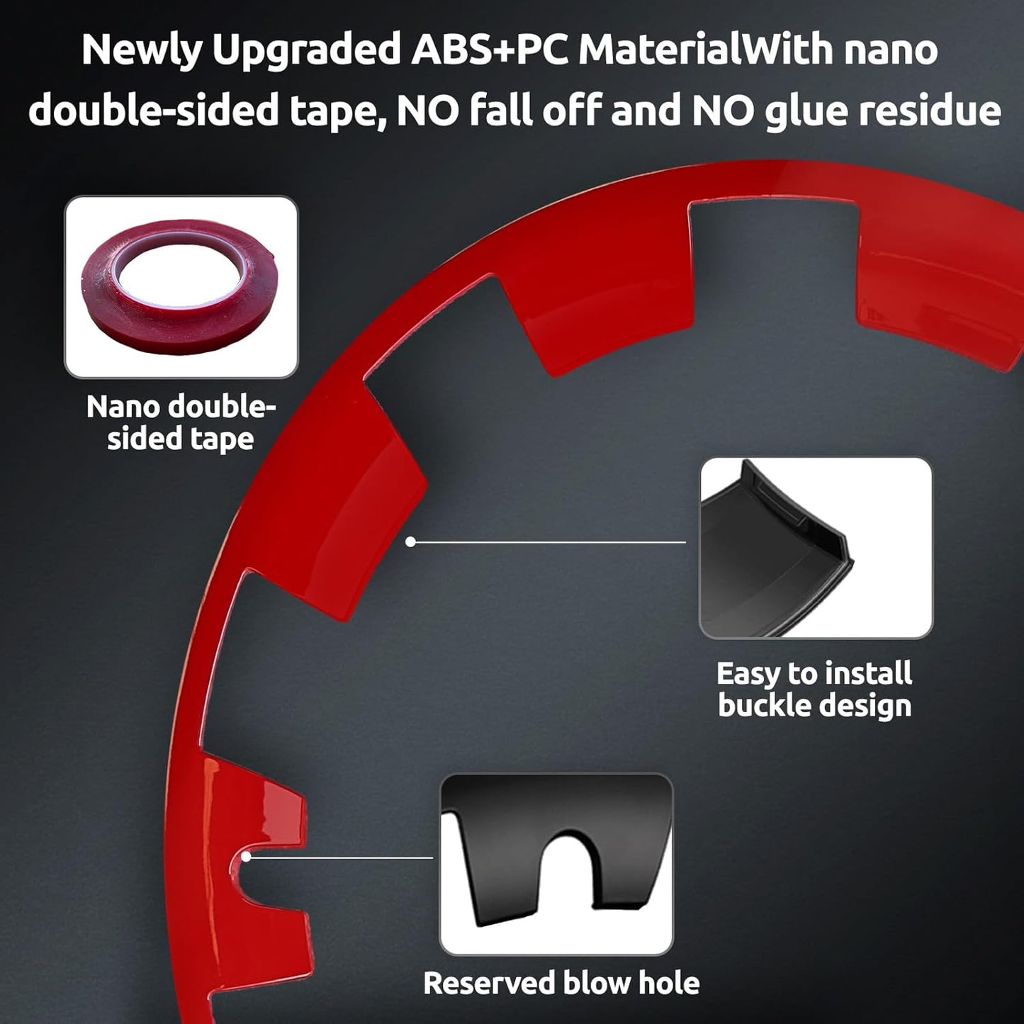 ABS PC RED Wheel Rim Protector Rim Guard for Tesla Model Y