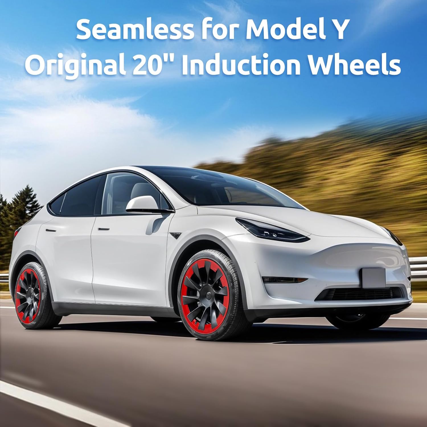 ABS PC RED Wheel Rim Protector Rim Guard for Tesla Model Y