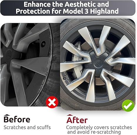 Black Wheel Rim Protector Edge Rim Guard for Tesla Model 3 Highland