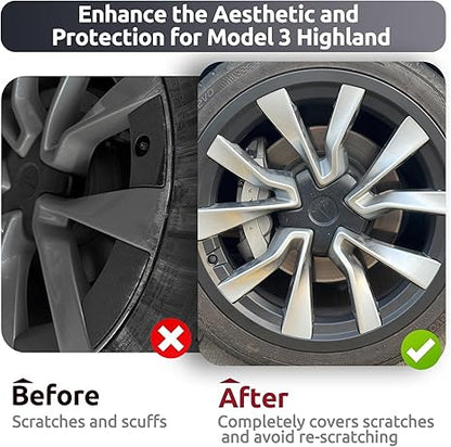 Black Wheel Rim Protector Edge Rim Guard for Tesla Model 3 Highland