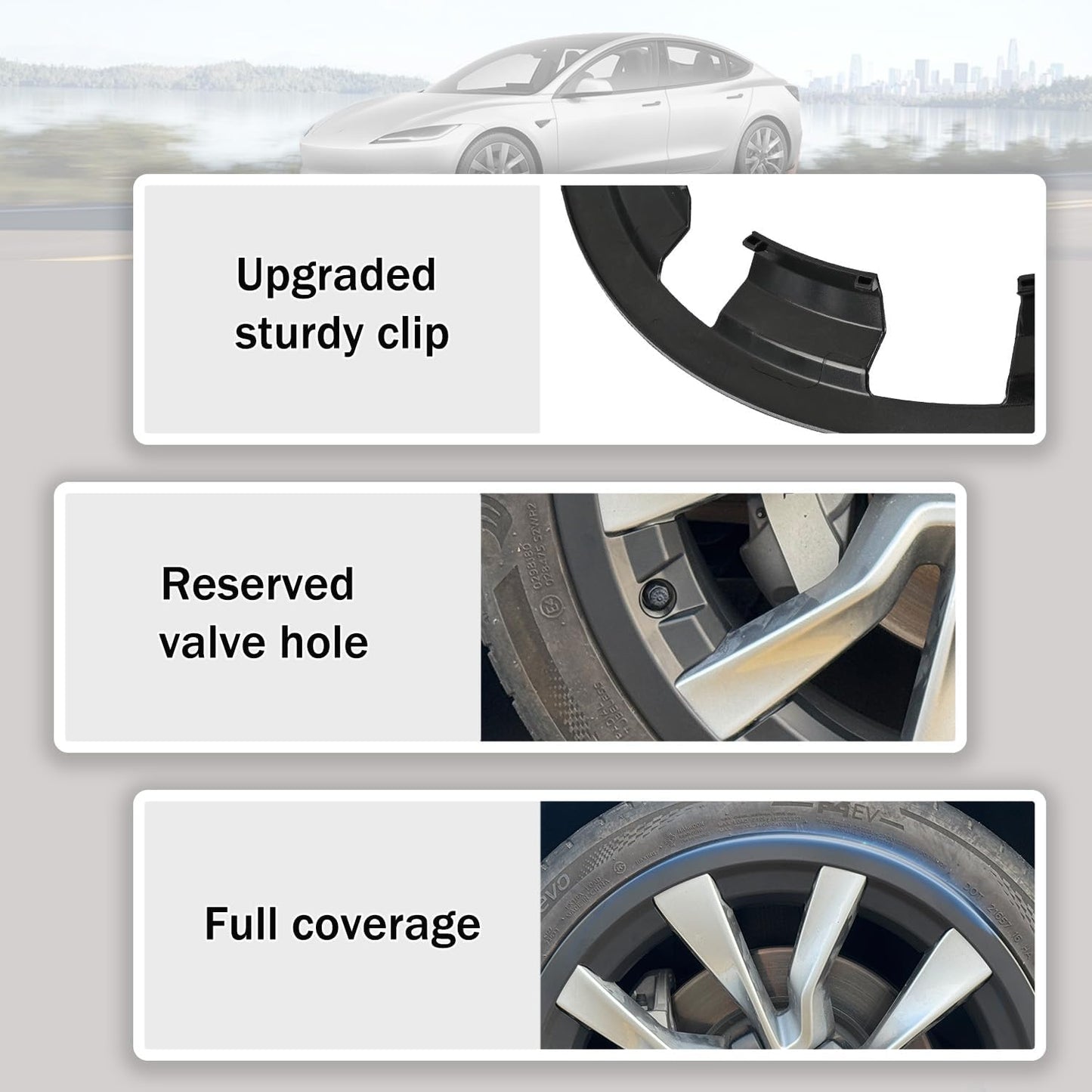 Black Wheel Rim Protector Edge Rim Guard for Tesla Model 3 Highland