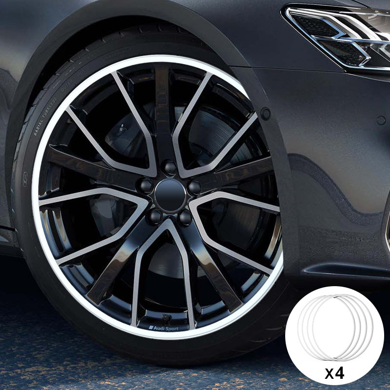White Aluminum Alloy Wheel Rim Protector- Fits All Cars (4pcs） 20" White