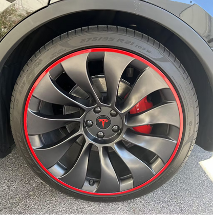 White Aluminum Alloy Wheel Rim Protector- Fits All Cars (4pcs）