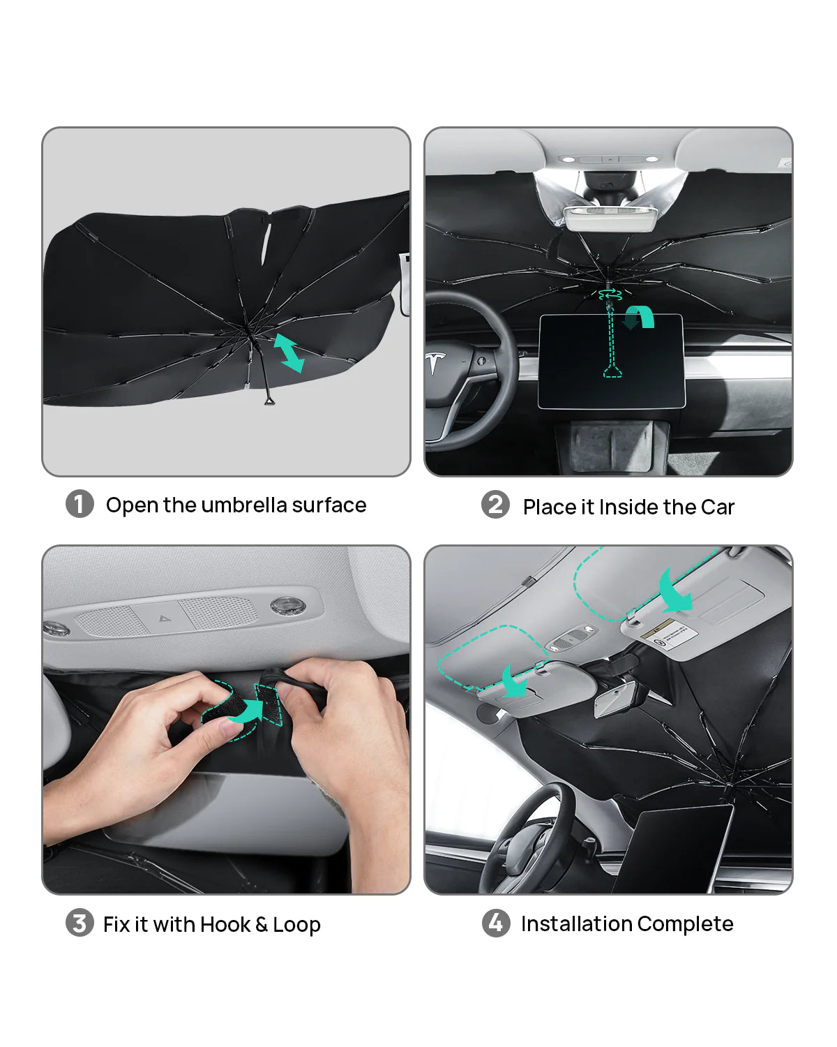 Windshield Sun Shade Umbrella For Tesla Model 3/Y