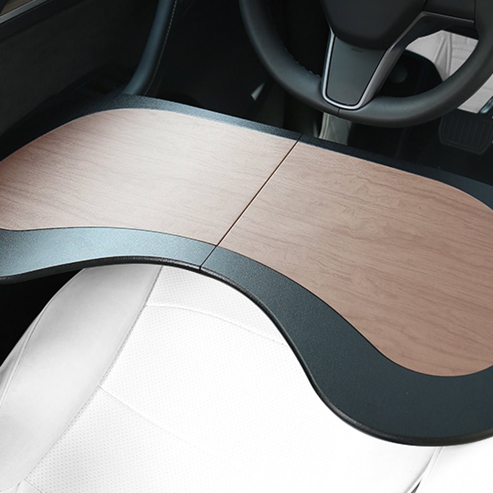 Wood Grain Small Folddable Table Tray For Tesla Model 3/Y