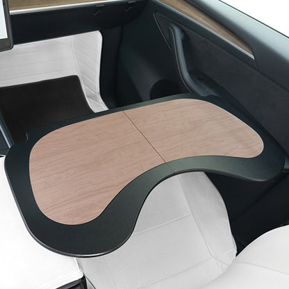 Wood Grain Small Folddable Table Tray For Tesla Model 3/Y