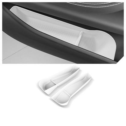 TPE Side Door Storage Box for Tesla Model Y/S/X/Model 3 Highland Model X 2023+ Front (2 Pcs) White