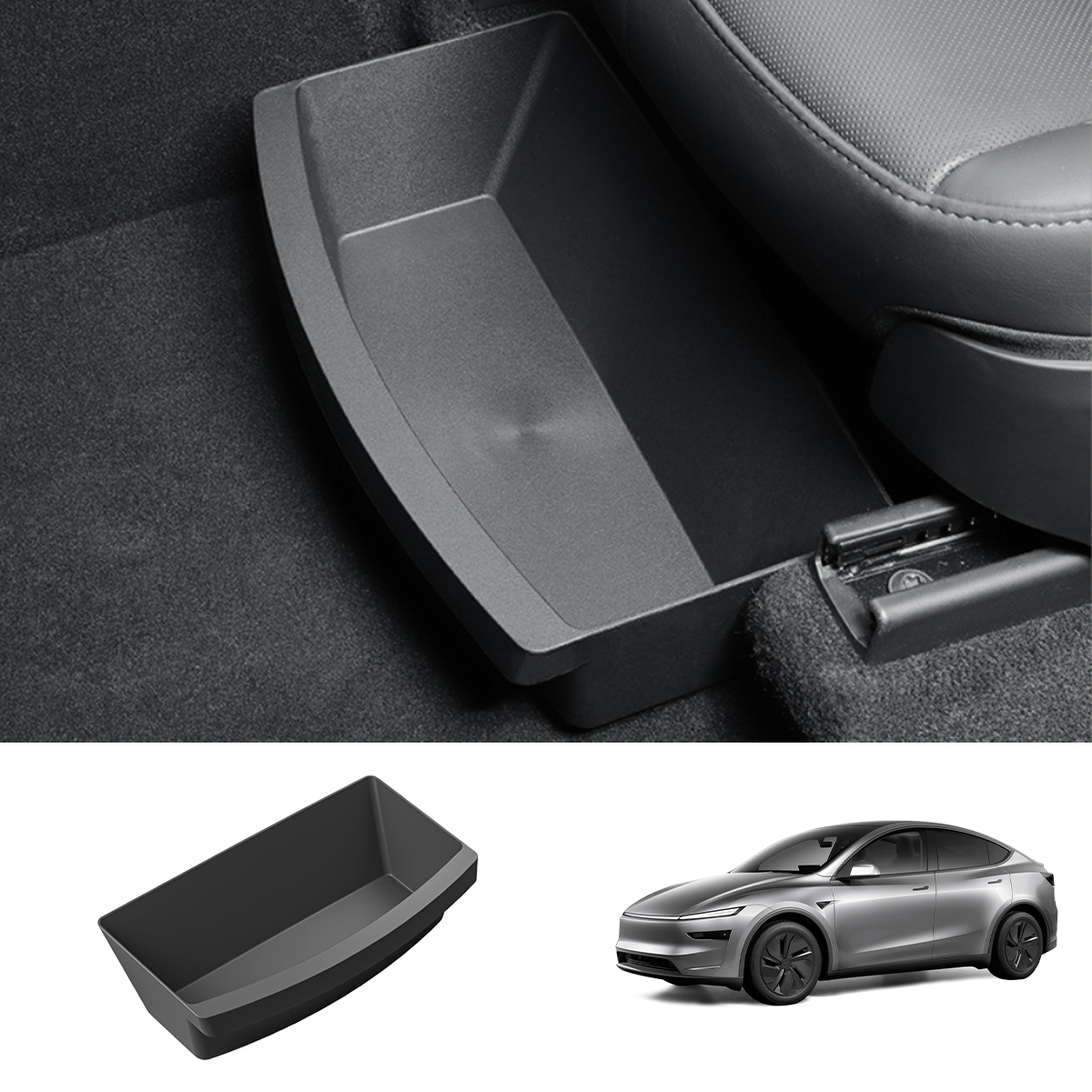 Front Row Under Seat Storage Box for Tesla Model Y 2021+ Model Y Juniper 2025+ 1 Pc