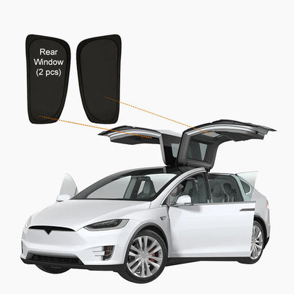 Model X(2015-2025) Privacy And Thermal Insulated Sunshades Curtains for Tesla Opaque Sun Visor for Camping and Daily Use Rear Window(2 pcs)