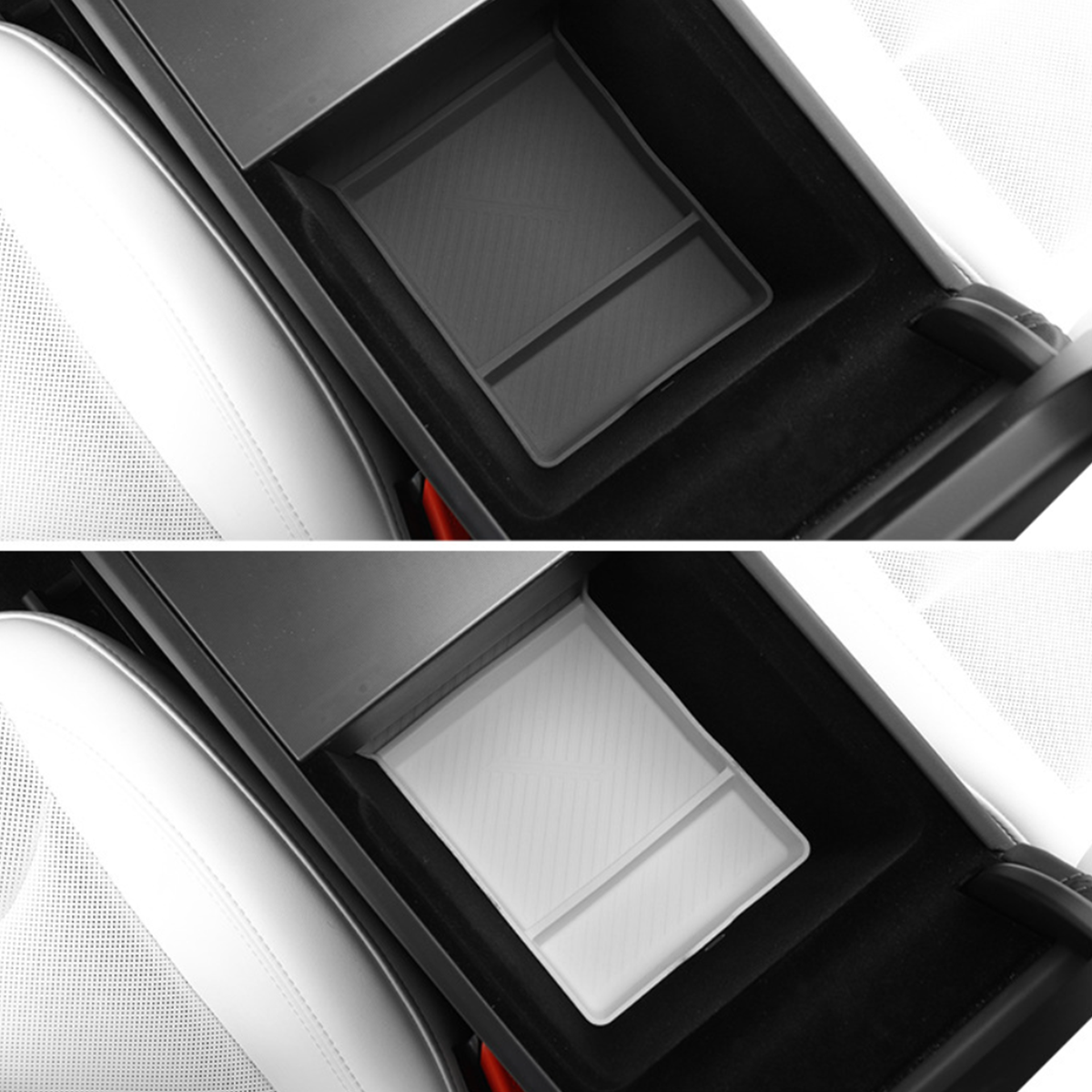 Silicone Center Console & Armrest Lower Storage Tray for Tesla Model Y Juniper 2025+