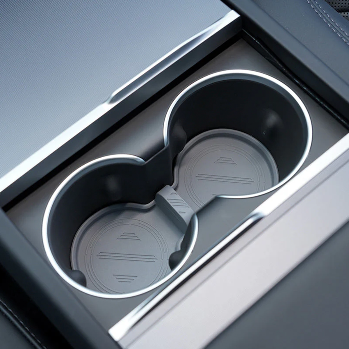 Silicone Center Console Cup Holder Insert for Tesla Model 3/Y/S/X Grey