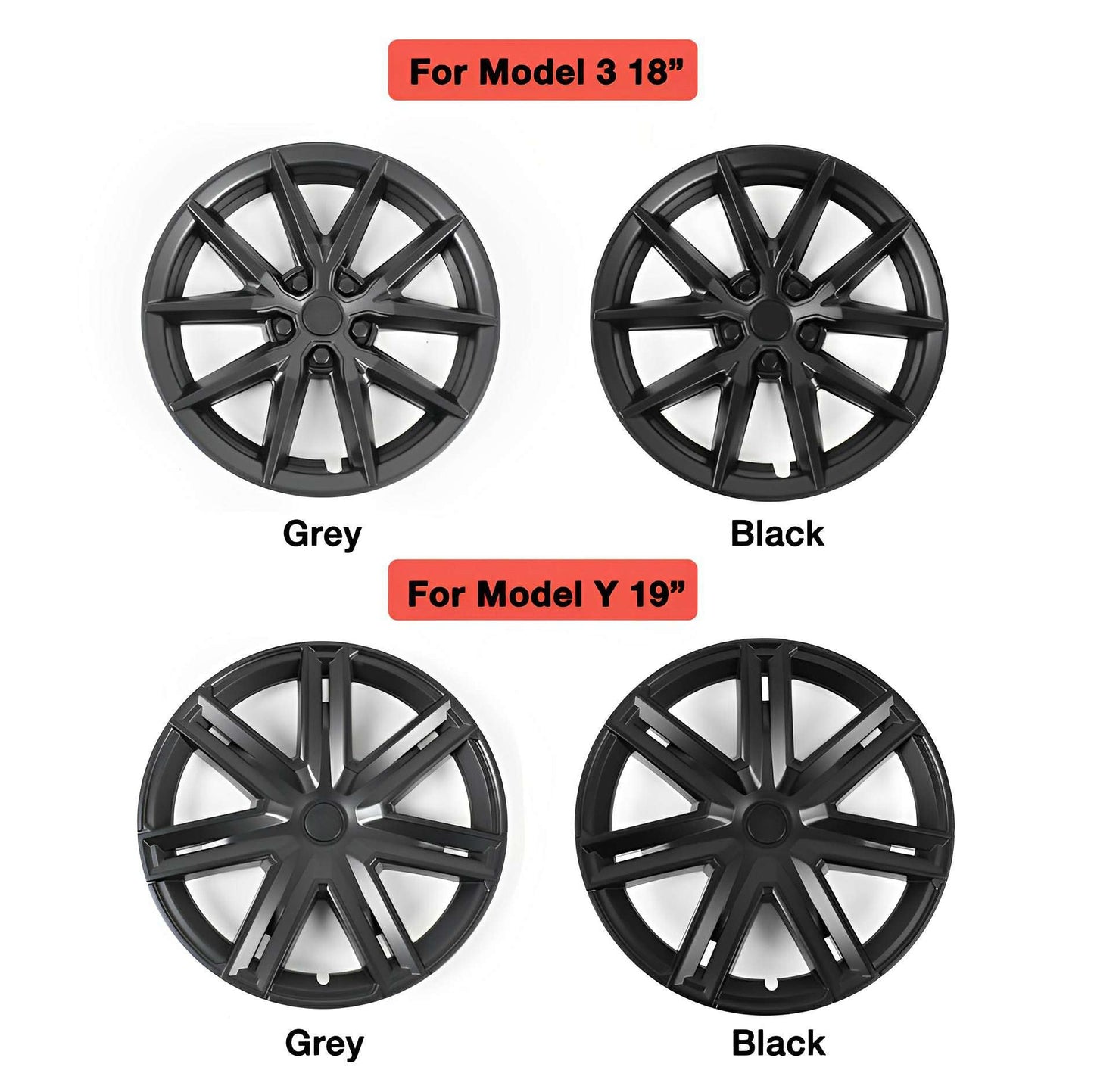 Model 3/Y AMG-Style Wheel Hub Caps Aero Hubcap for Tesla (4 Pcs)