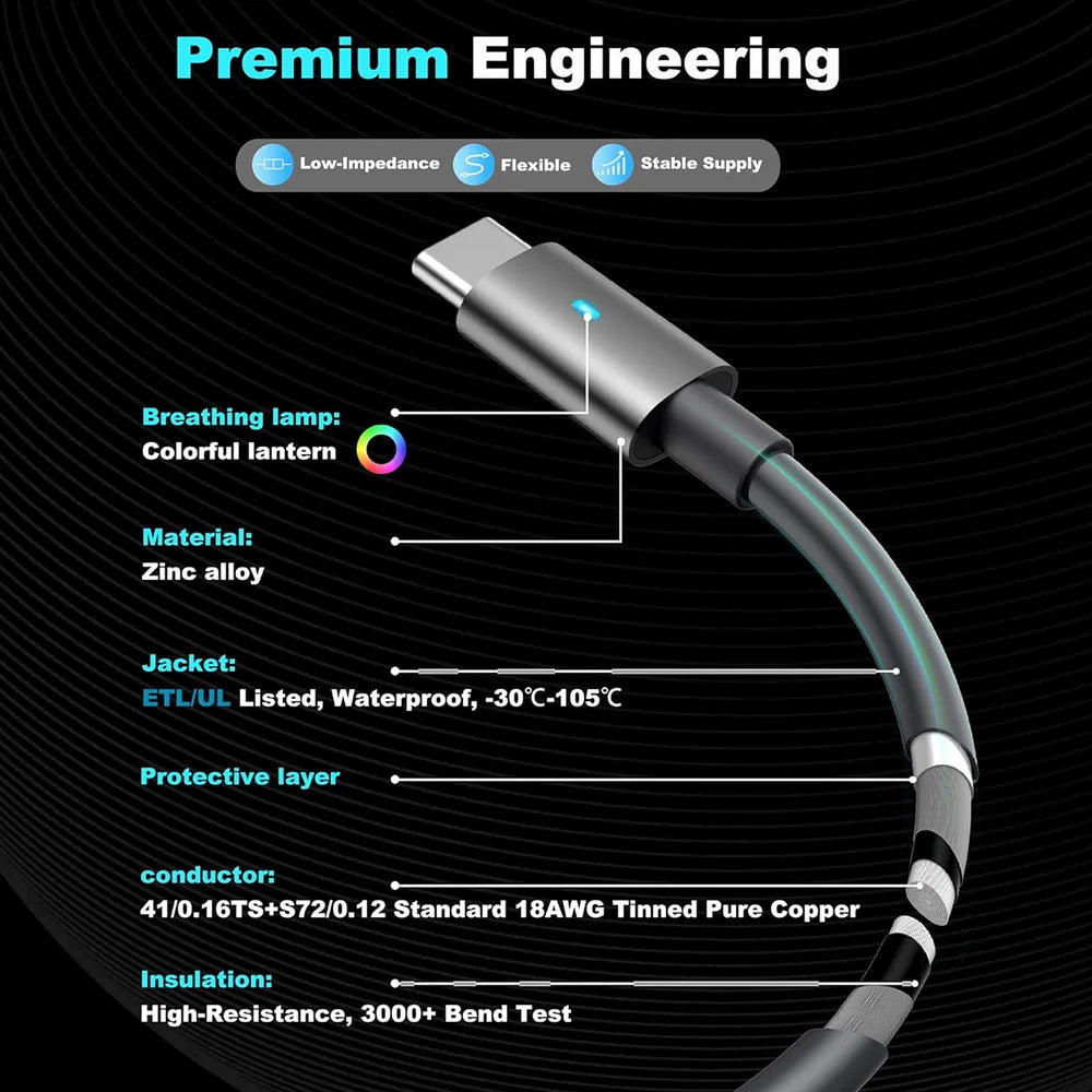 USB-C to DC Cable with LED Indicator for Starlink Mini