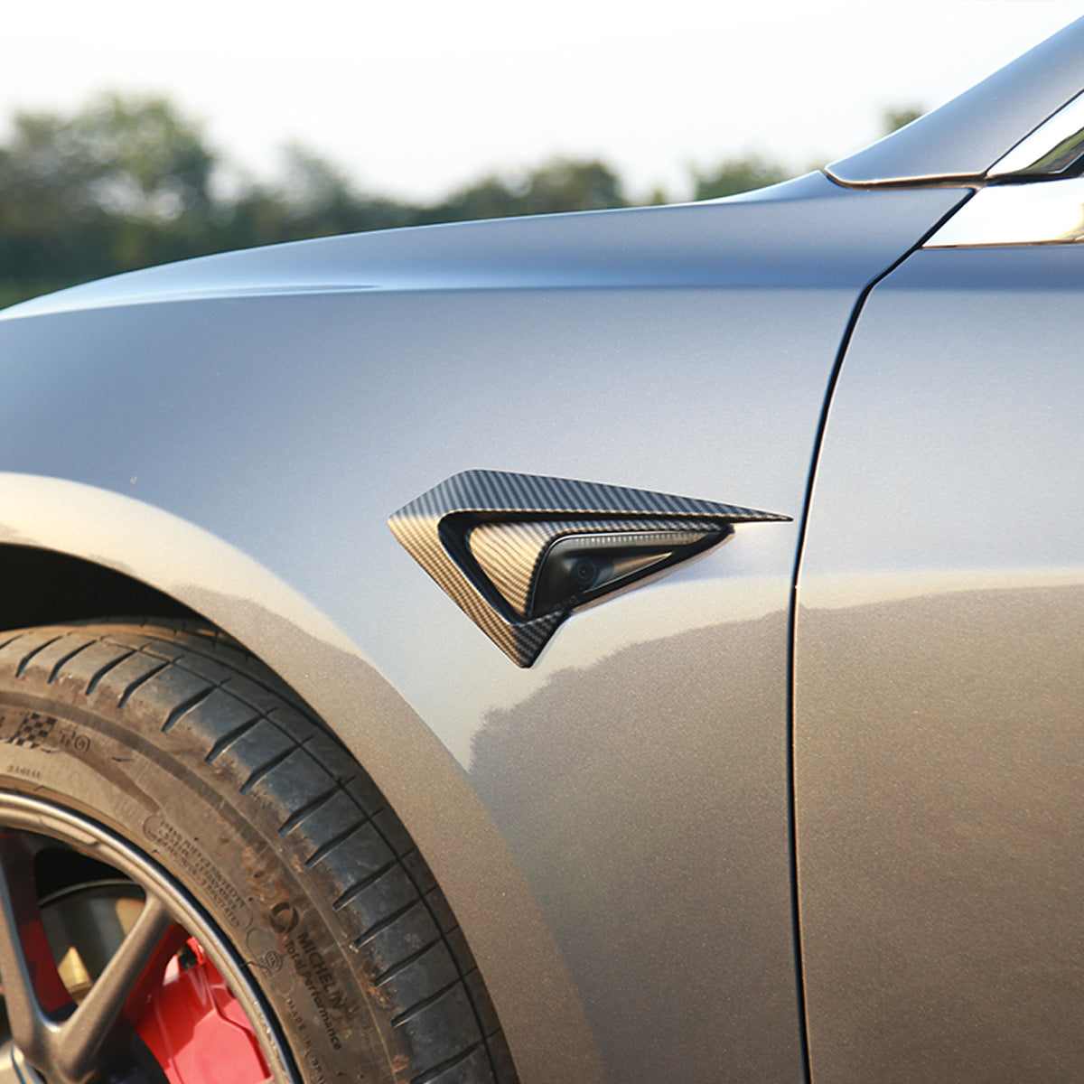 Turn Signal Covers & Blades for Tesla Model 3(2021-2023) Turn Signal Covers & Blades (4 Pcs) Matte Carbon Fiber