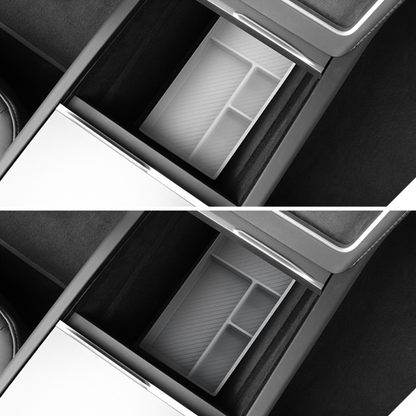 Silicone Center Console & Armrest Lower Storage Tray for Tesla Model Y Juniper 2025+
