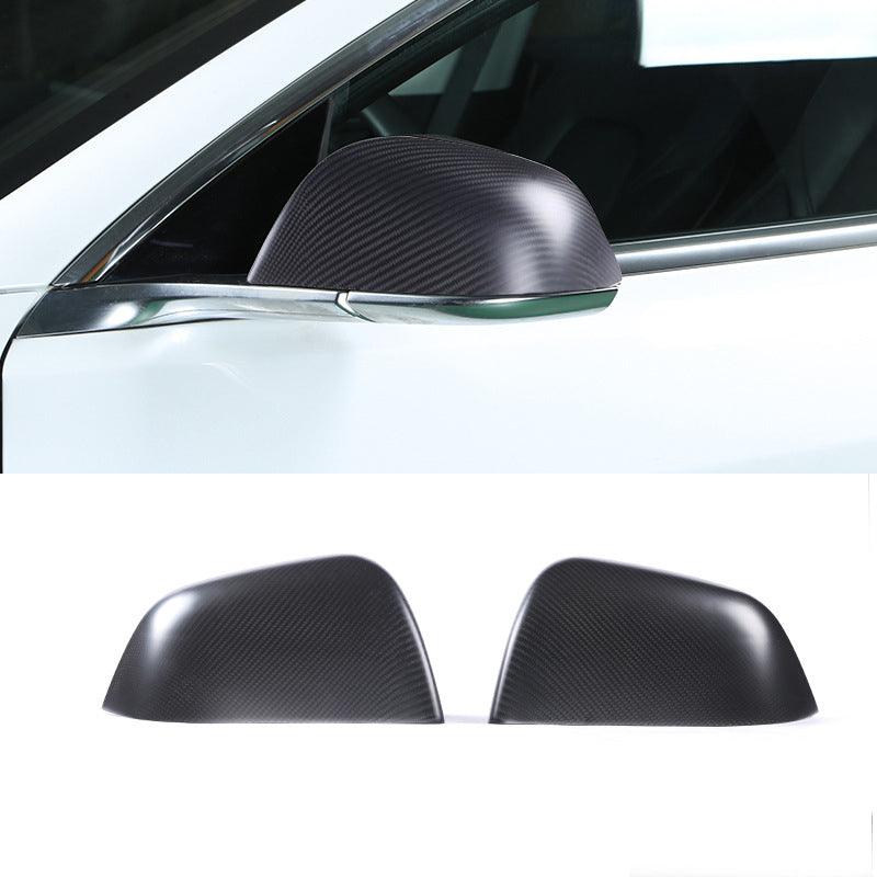 [Real Carbon Fiber] Side Mirror Cover for Tesla Model Y, Rear View Mirrors Cover Cap (1 Pair), OEM Style (2020-2024) Real Matte Carbon Fiber
