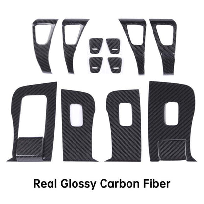 [Real Carbon Fiber] Model 3/Y Door Window Switch Cover, Door Switch Wrap Overlay (12 Pcs)