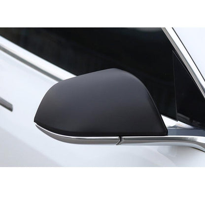 ABS Black Carbon Fiber Mirrors Cap For Model 3 (Carbon Fiber Pattern ABS) (1 pair) (2017-2024) Matte Black