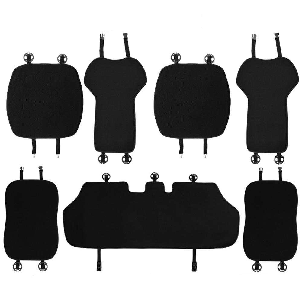 Ice Silk Breathable Cooling Car Seat Cushion for Tesla Model 3/Y Model 3 (2017-2023) Full Set (7 Pcs) Black