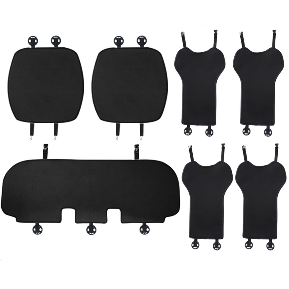 Ice Silk Breathable Cooling Car Seat Cushion for Tesla Model 3/Y Model 3 Highland (2024+) Full Set (7 Pcs) Black