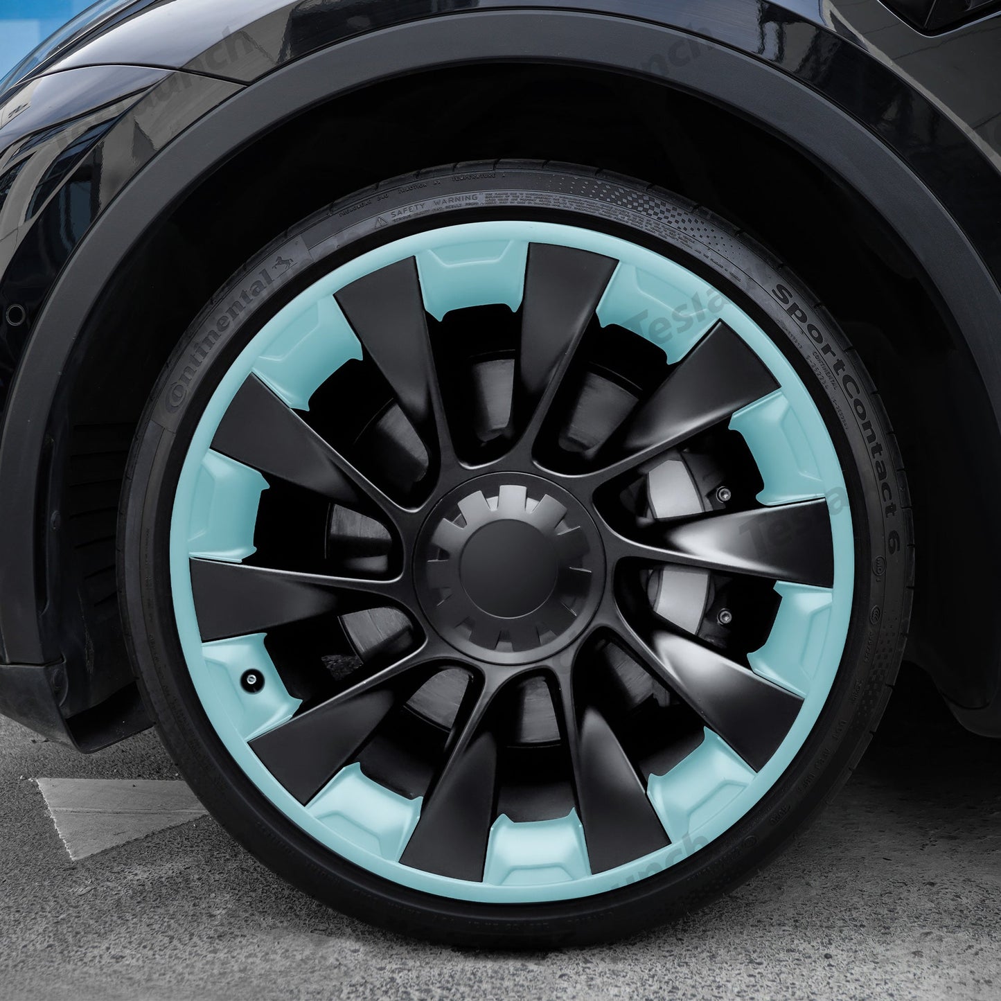 Upgraded All-in-one Mech Style Rim Protector for Model Y 20'' Induction Wheels MY 20'' Induction Wheel Ice Blue