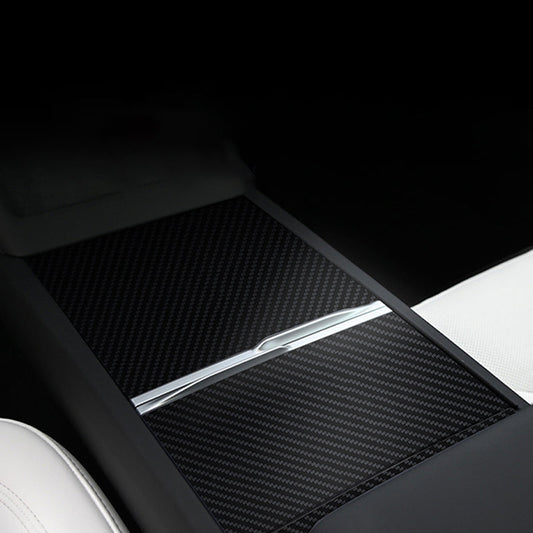 Real Carbon Fiber Center Console Cover for Tesla Model Y Juniper 2025+ Glossy