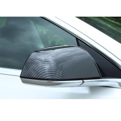 ABS Black Carbon Fiber Mirrors Cap For Model 3 (Carbon Fiber Pattern ABS) (1 pair) (2017-2024) Glossy Carbon Fiber