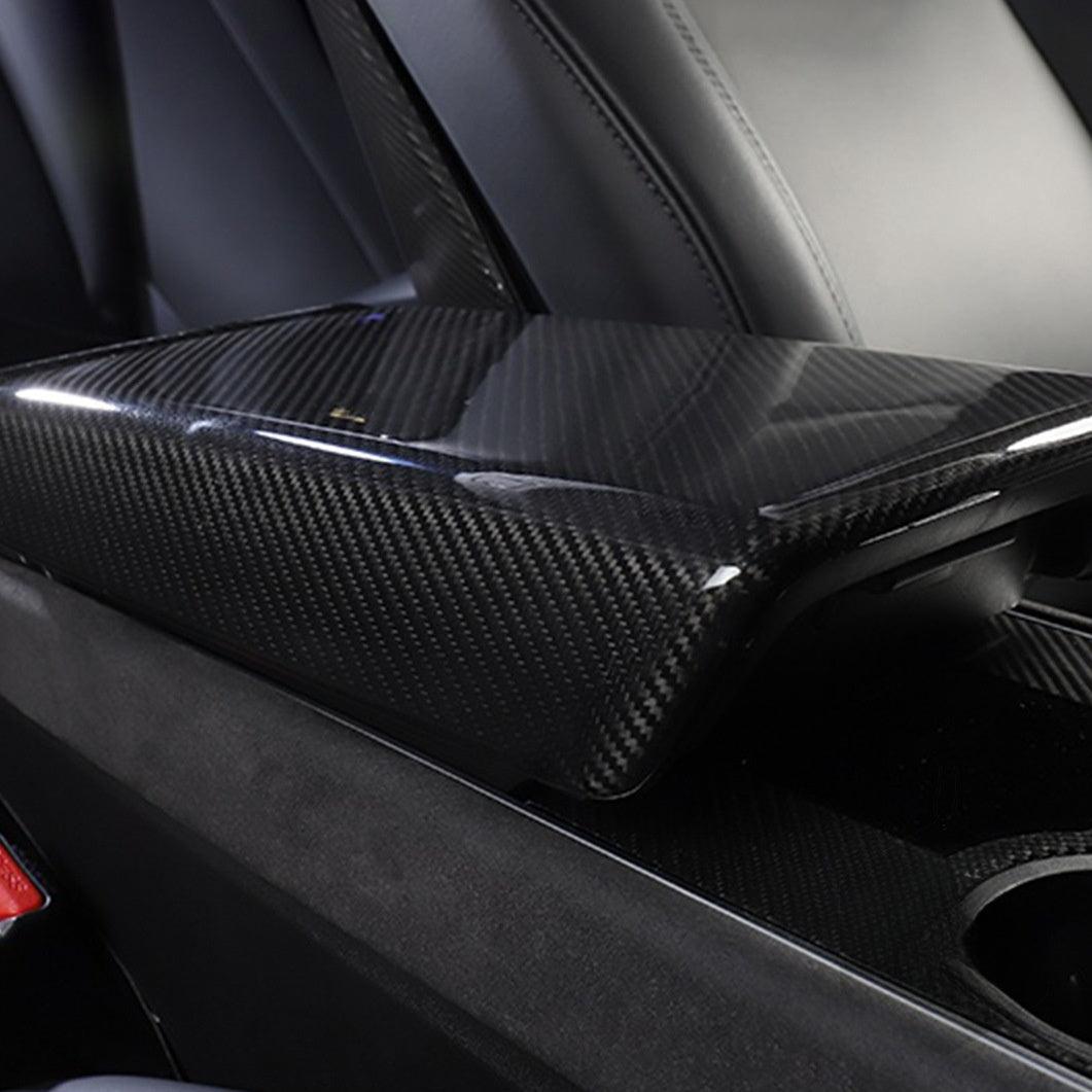 [Real Carbon Fiber] Armrest Cover For Tesla Model 3 / Y, Center Console Cover (2017-2024)