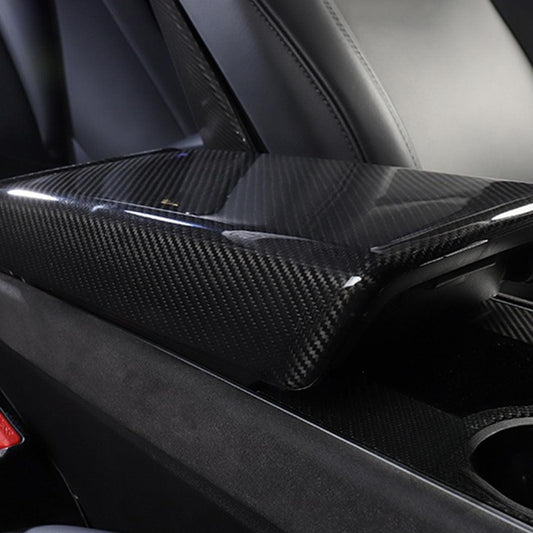 [Real Carbon Fiber] Armrest Cover For Tesla Model 3 / Y, Center Console Cover (2017-2024)