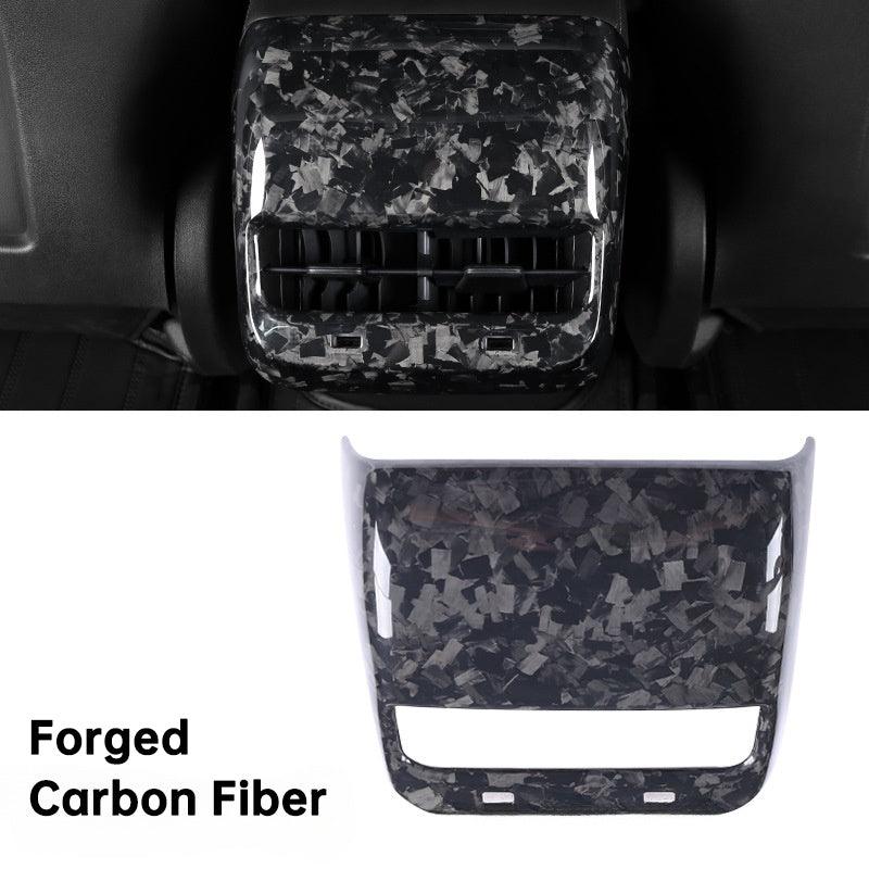 [Real Carbon Fiber] Model 3/Y Backseat Vent Overlay, Center Console Wrap Cover (2017-2023) Real Forged Carbon Fiber