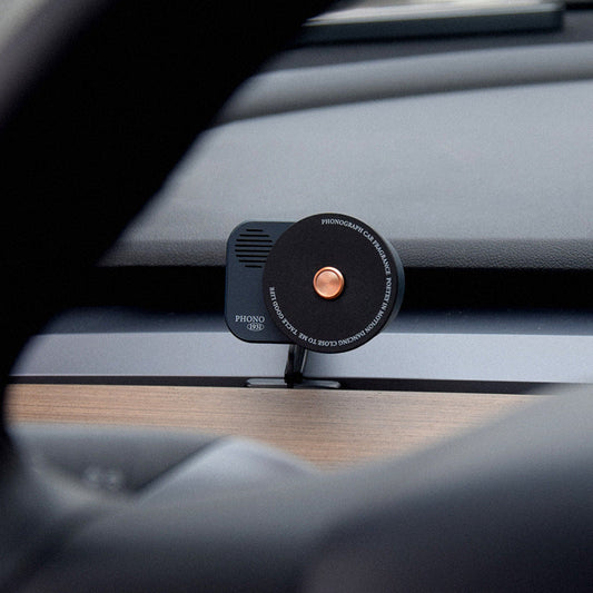 Vintage Record Player Style Aromatherapy for Tesla Model 3/Y with Built-in Fragrances Black