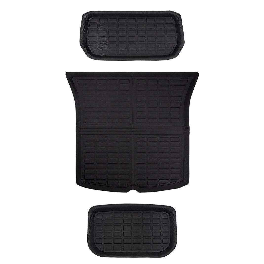 Custom-Fit Floor Mats And Liners 3D Lamination Cutting All-Weather For Tesla Model Y (2020-2024) 5 Seats Frunk & Trunk Mat (3 PCS)