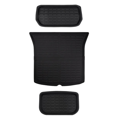 Custom-Fit Floor Mats And Liners 3D Lamination Cutting All-Weather For Tesla Model Y (2020-2024) 5 Seats Frunk & Trunk Mat (3 PCS)