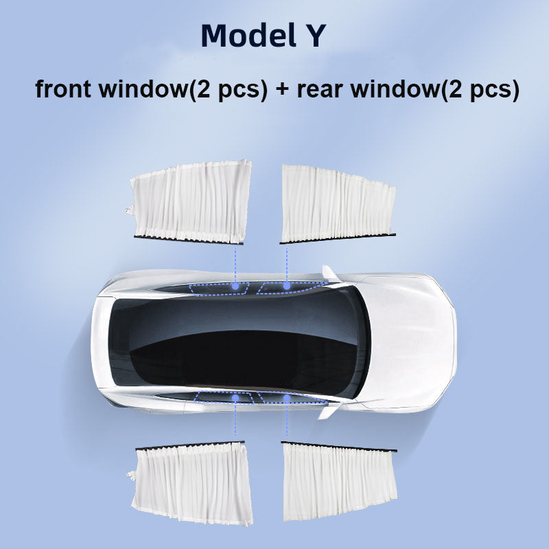 Side Window Track Slide Privacy Curtain Sunshade for Tesla Model 3/Y