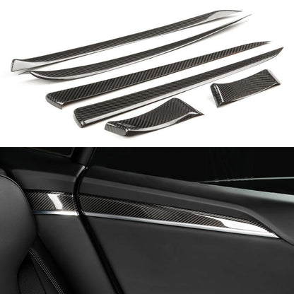 [Real Carbon Fiber] Inner Door Trim Cover for Tesla Model S 2022+ Glossy Carbon Fiber