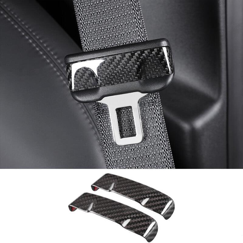 [Real Carbon Fiber] Seat Belt Fascia Cover For Model 3/Y Accessories (2017-2025) Real Glossy Carbon Fiber