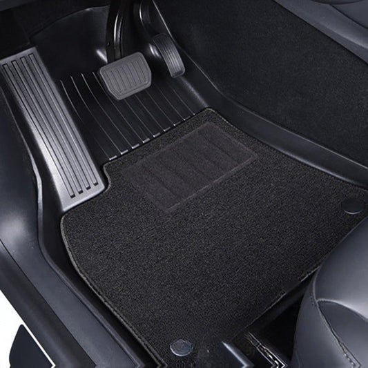 Model Y Floor Mats All Weather Double Layer Flocking TPE for Tesla(2020-2024)