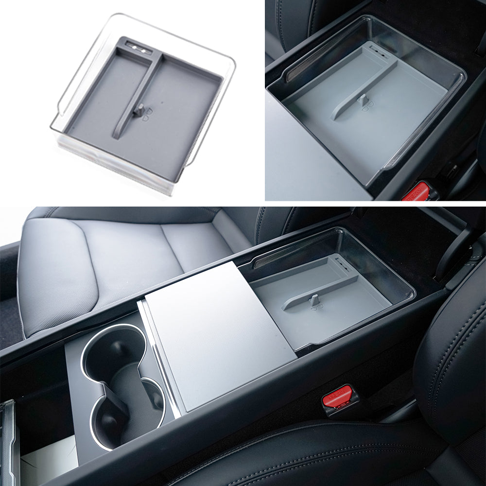 2024 Model 3 Highland Center Console Organizer Tray Designed For Armrest Storage Box Cup pad Wireless charging pad Set