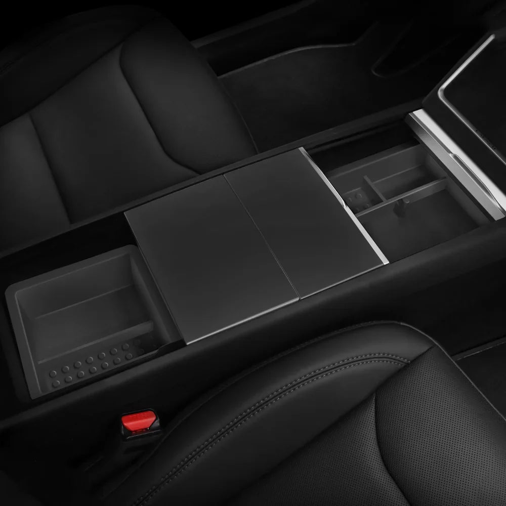 Center Console & Armrest Storage Box for Tesla Model Y Juniper 2025+ Central Control + Armrest Box Storage Box Black