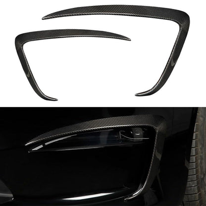 [Real Carbon Fiber] Front Fog Light Trim Covers (2PCS) for Tesla Model S 2022+ Matte Carbon Fiber