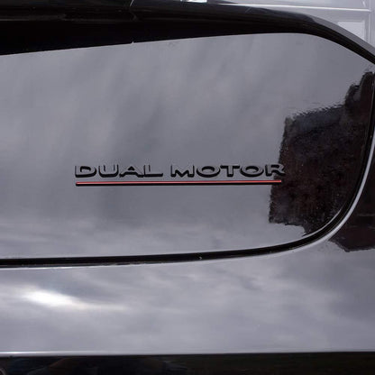 'Dual Motor' Decal Rear Trunk Emblem For Tesla All Model 3 Y S X