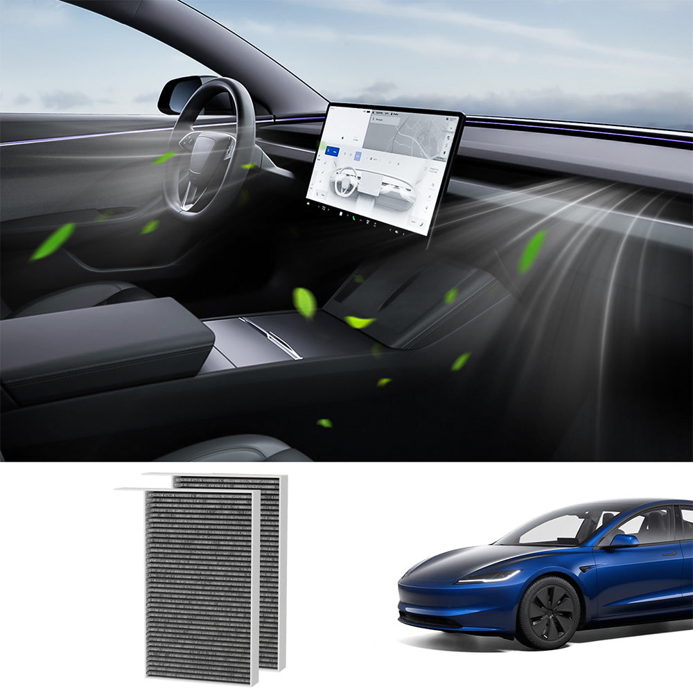 Cabin Air Filter & HEPA Filter with Activated Carbon for Tesla Model 3 Internal Filter - Behind the Glove Box Cabin Filter-1107681-00-A (2 Pcs)