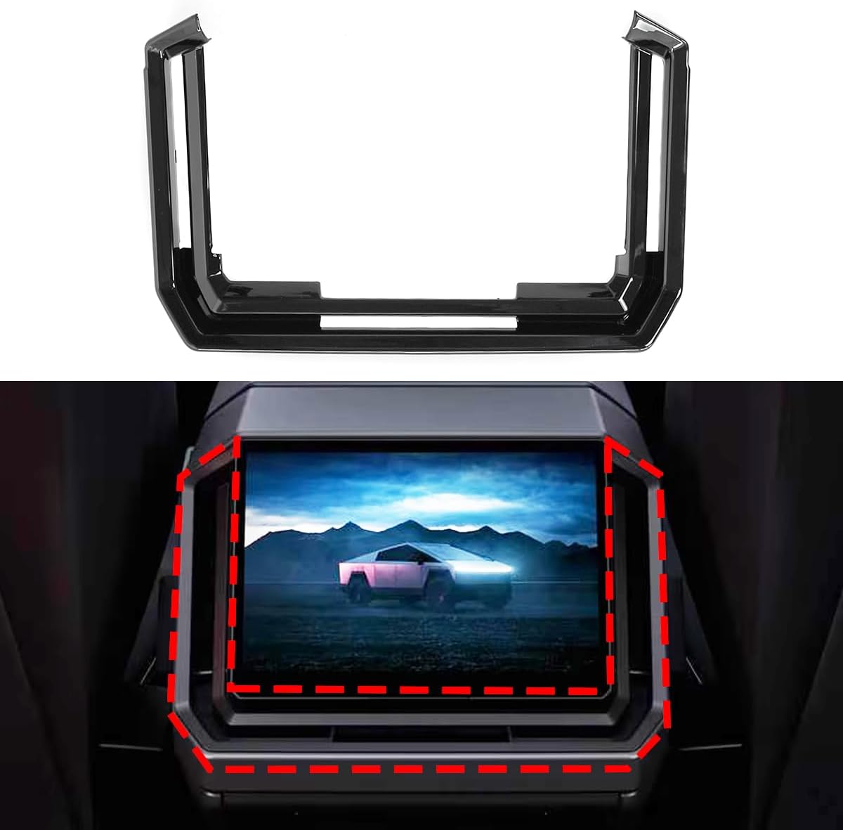 ABS Dashboard Decorative Strip Trim Covers For Tesla Cybertruck Rear Row AC Vent Air Outlet Cover