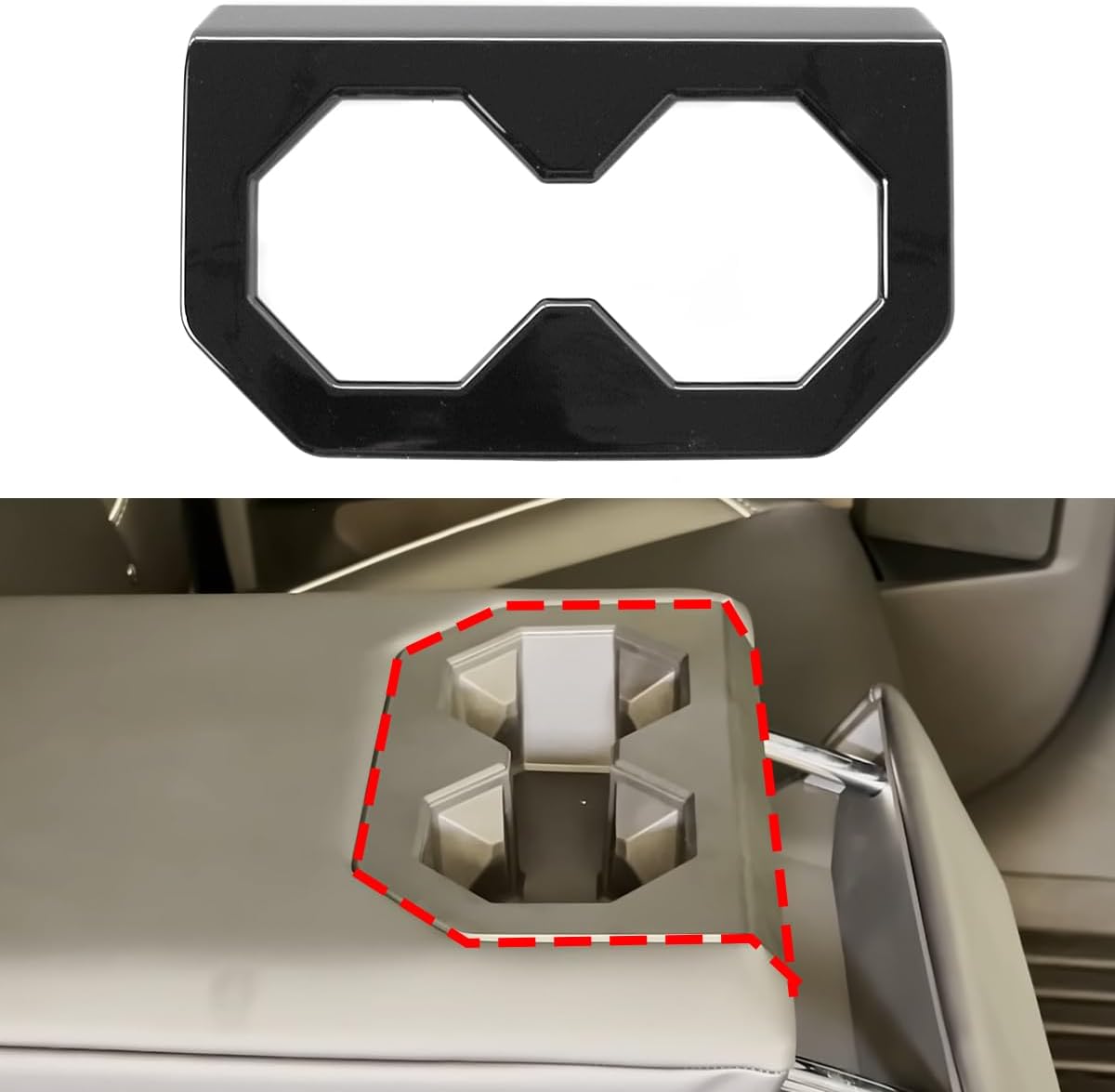 ABS Dashboard Decorative Strip Trim Covers For Tesla Cybertruck Rear Seat Cup Holder Cover