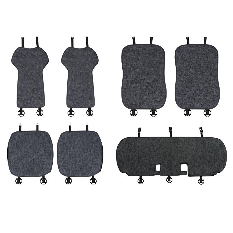 Comfortable and Breathable Cotton and Linen Cushion for Tesla Model 3 and Model Y Grey Full Set (Front & Rear Seat)
