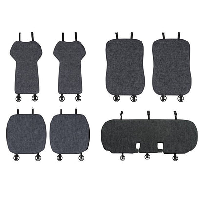 Comfortable and Breathable Cotton and Linen Cushion for Tesla Model 3 and Model Y Grey Full Set (Front & Rear Seat)